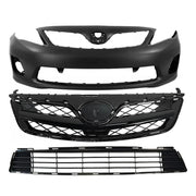 Gloss Black Bumper Cover & Grille Kit for 2011–2013 Toyota Corolla