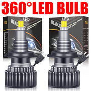 2-Piece H1/H7/H11/H27/9005/9006 LED Headlight Bulb – 6000K, CANBUS