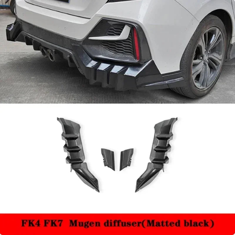 Rear Bumper Diffuser for Honda Civic FK4/FK7 Hatchback 2016-2021
