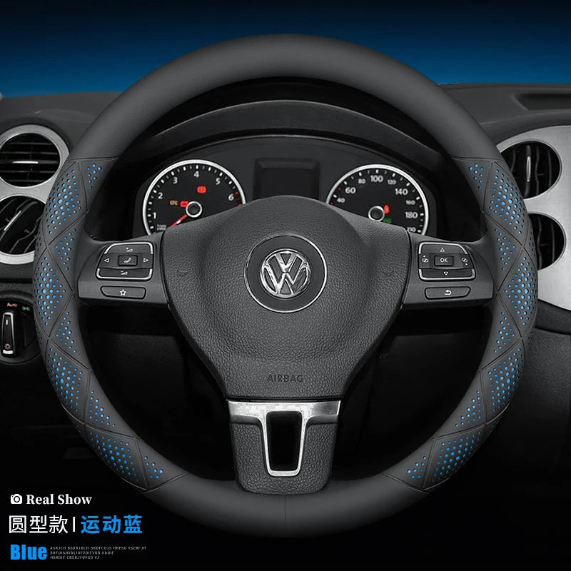 Microfiber 38CM Steering Wheel Cover for Volkswagen Golf Passat Tiguan Touareg Arteon ID.3 ID.4