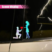 Marriage Proposal Couple Vinyl Car Decal – 5.43 x 5.63 in