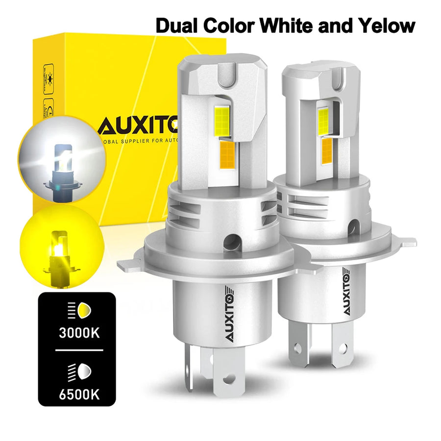 H4 LED Headlight Bulb – 6500K/3000K, CANBUS