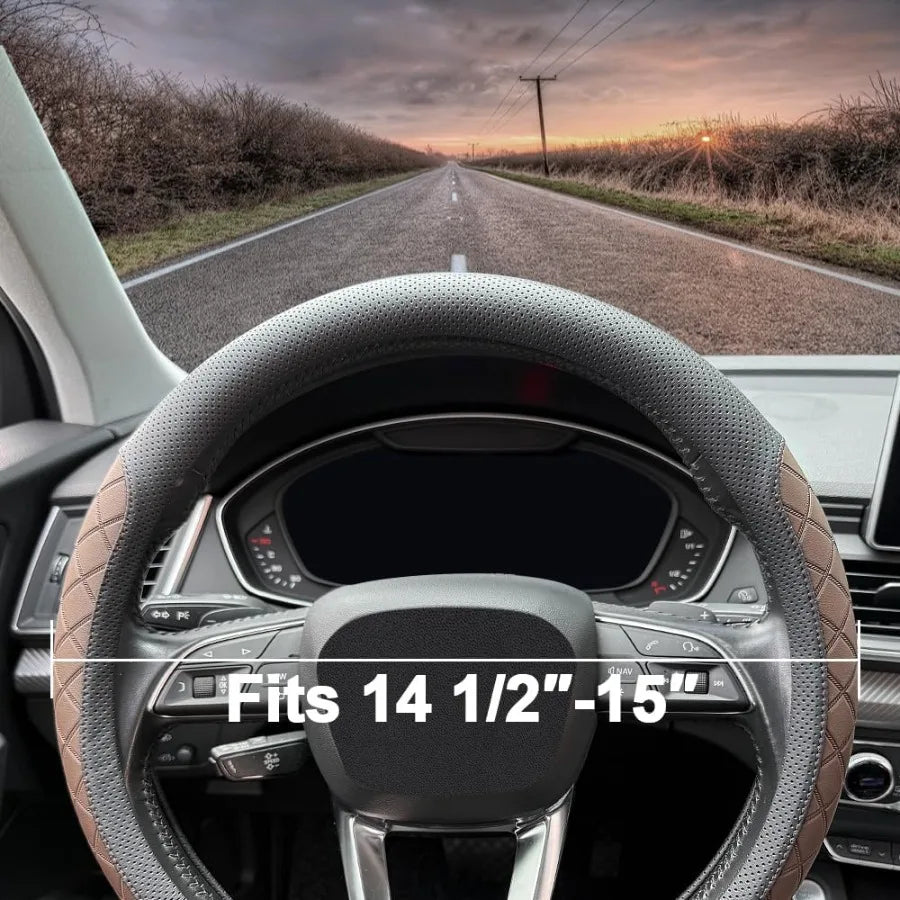 14.5–15-Inch Nappa-Style Steering Wheel Cover