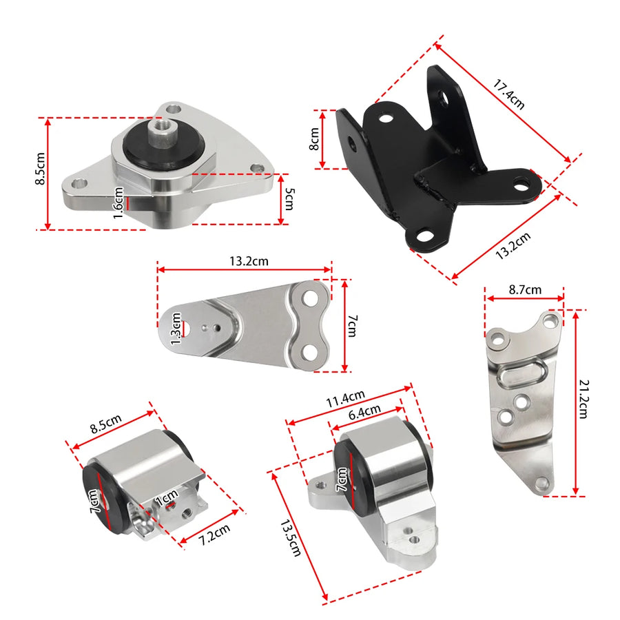 Engine Swap Mount Kit Fit for Honda Civic Si 02-06 Acura RSX Motor Engine Mounts K20 DC5 EP3 EM-1005-S