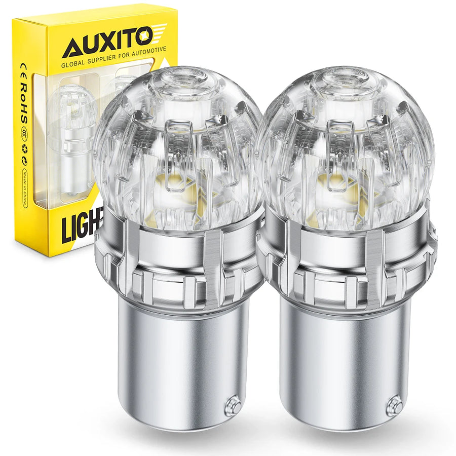 2-Piece 1156/1157/7440/7443 LED Brake/Tail/DRL Light Bulb – Amber/Yellow/Red/White, CANBUS, 12V