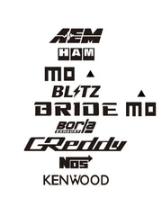 9-Piece Reflective JDM Racing Sponsor Decal Set