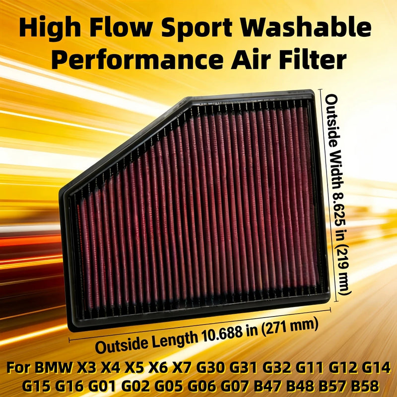 High-Flow Engine Air Filter for BMW X3/X4/X5/X6/X7 2018-2023