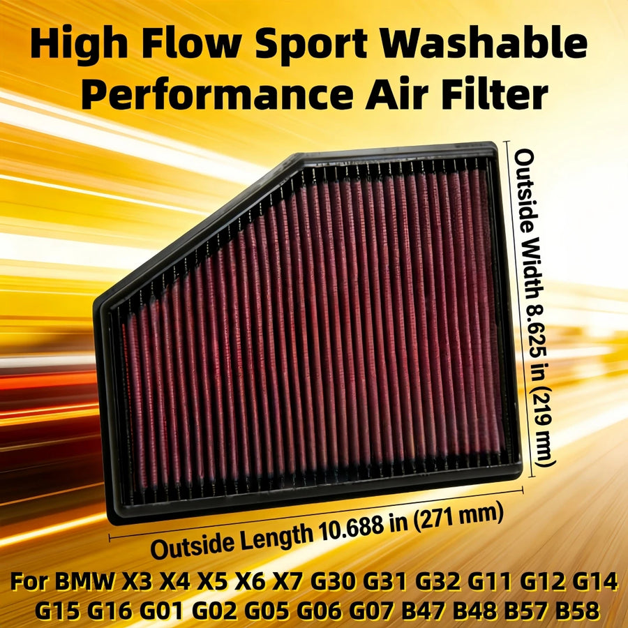 High-Flow Engine Air Filter for BMW X3/X4/X5/X6/X7 2018-2023
