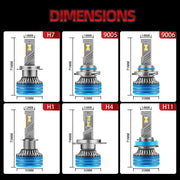 2-Piece H1/H4/H7/H11/9005/9006 LED Headlight Bulb – 6000K, CANBUS