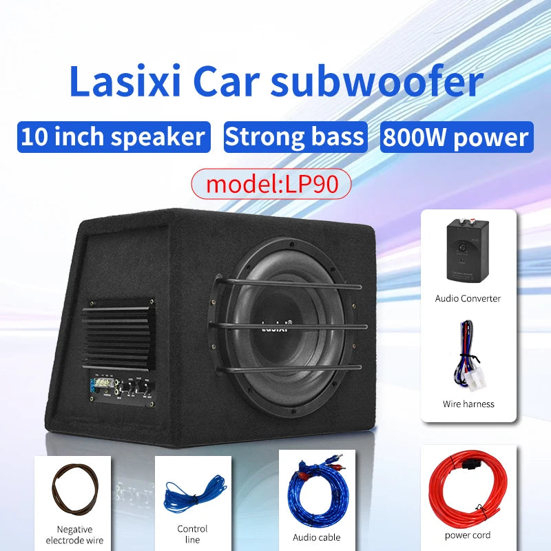 LP10 800W Max Powered Trunk Car Subwoofer