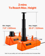 12V Adjustable Electric Scissor Jack with LED Light