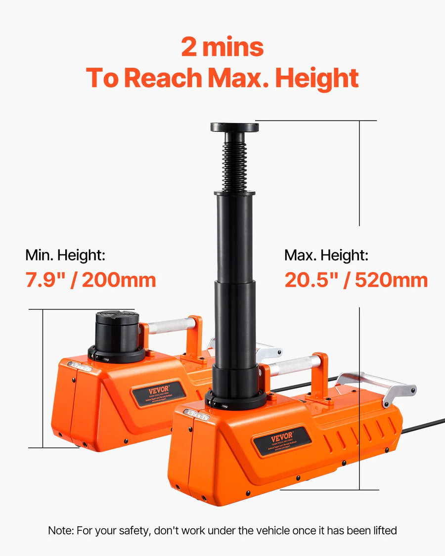 12V Adjustable Electric Scissor Jack with LED Light