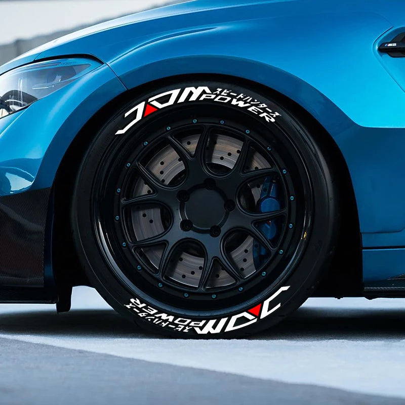Jdm Alphabet Pvc Car Decals Tire Fashion Waterproof Automotive Accessories 3D Thickened Wheel Rim Stickers
