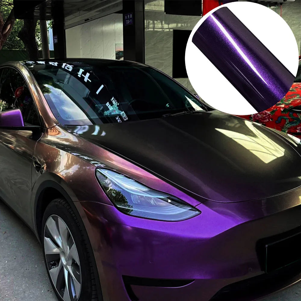 Purple-Gold Diamond Color-Shift Automotive Vinyl Wrap