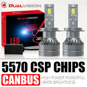 2-Piece H1/H4/H7/H11/9005/9006 LED Headlight Bulb – 6000K, CANBUS