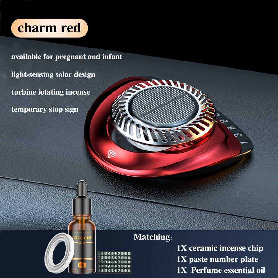 Solar-Powered Rotating Car Aroma Diffuser
