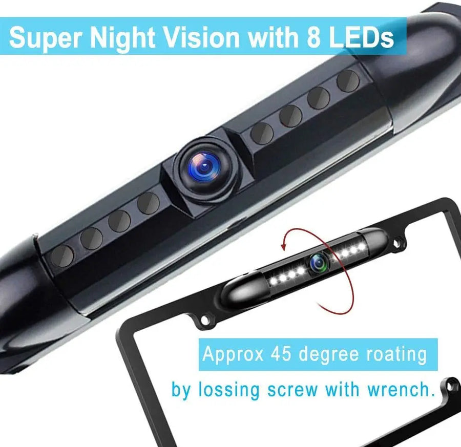 US License Plate Frame Backup Camera – 170° IR Night Vision