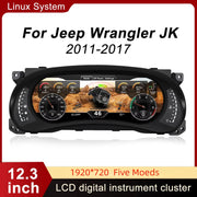 12.3-Inch Digital Gauge Cluster for Jeep Wrangler JK 2011–2017
