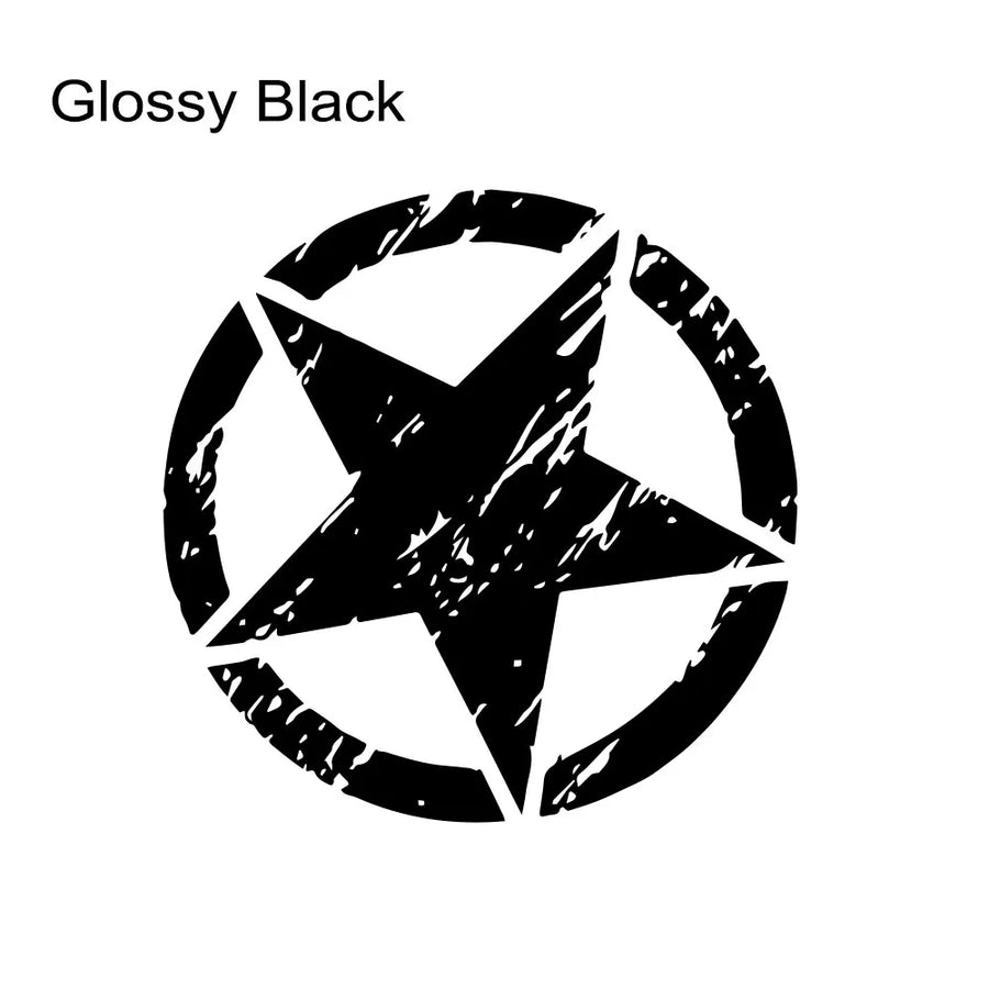 Five-Point Star Hood or Door Vinyl Decal – 35 or 50 cm