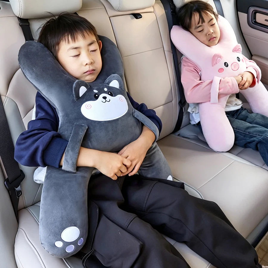 Child Car Neck Pillow and Seat Belt Sleep Support