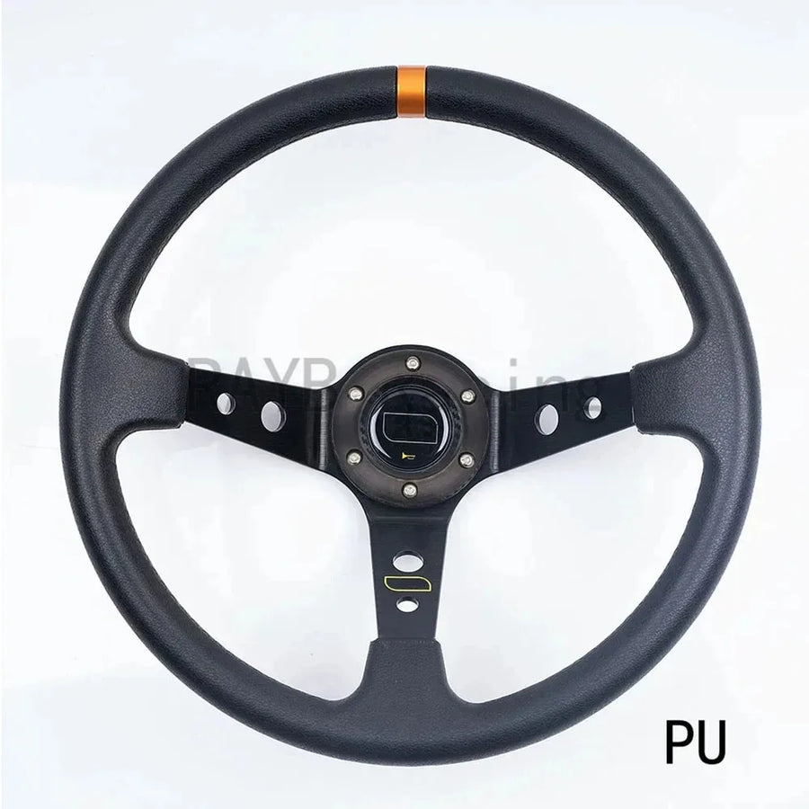 Universal 350mm Deep-dish Suede Sport Steering Wheel