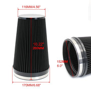 Universal 6-Inch 152mm High-Flow Cold Air Intake Filter
