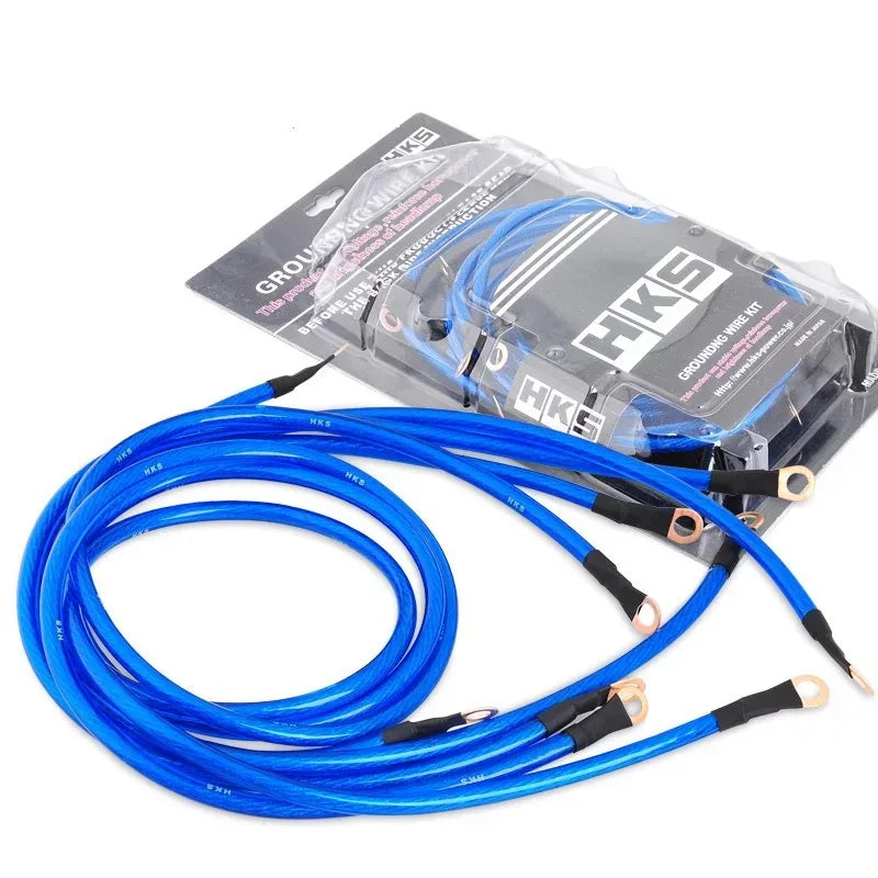 Universal 5-Point Automotive Grounding Wire Kit - 0.6m, 0.8m or 1m