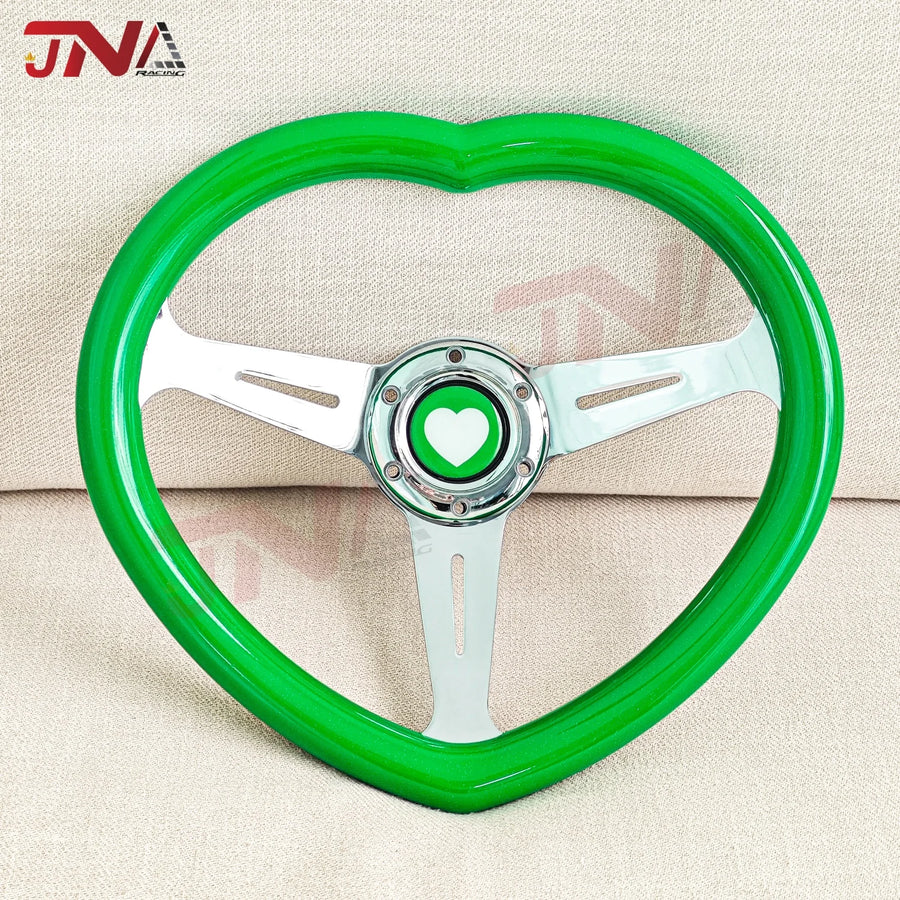 Yellow Heart Shape Racing Sports Car Steering Wheel JDM Style Aftermarket Steering Wheel