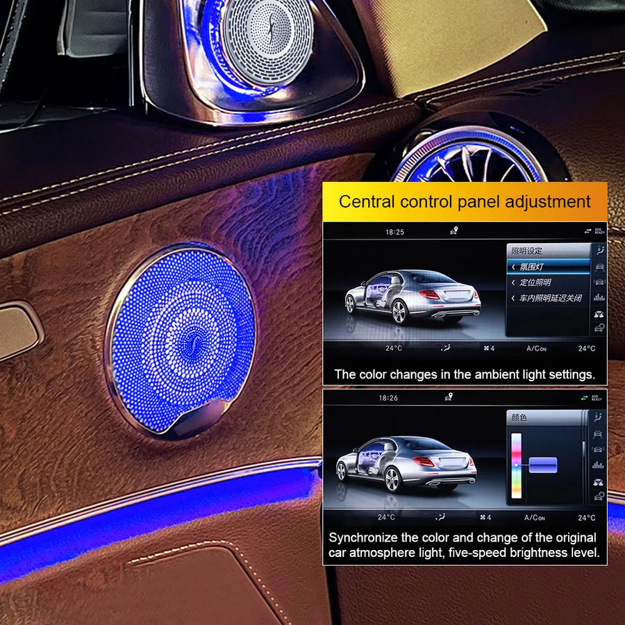 Stainless-steel Door Speaker Cover Trim for Mercedes-benz C-class, E-class and Glc
