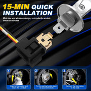 2-Piece H1 LED Headlight Bulb – 6000K, CANBUS, Fanless