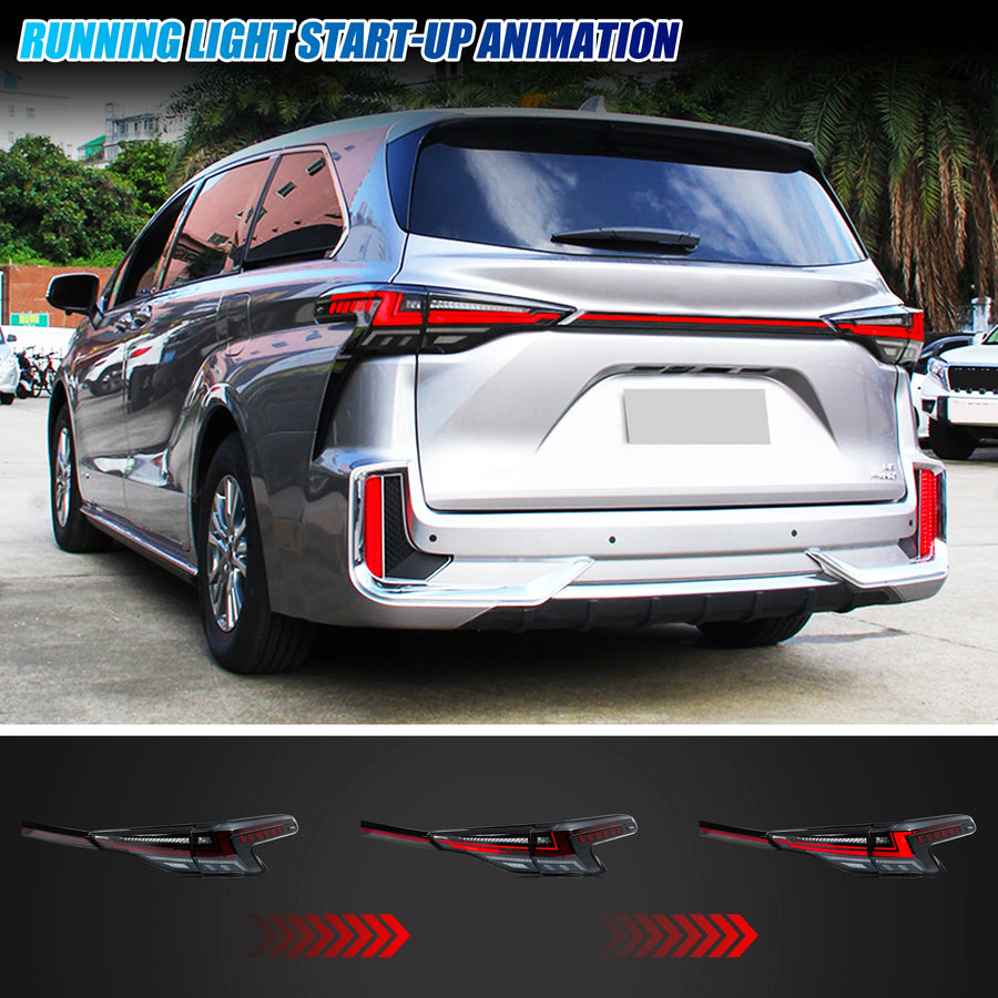 Toyota Sienna LED Tail Light Set with Center Lamp – 2021–2025