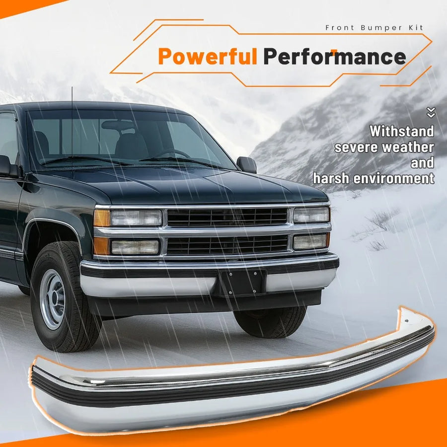 Chrome Front Bumper Kit – 1988–2000 Chevrolet/GMC C/K & SUVs