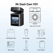 Baseus 3K Dual Dash Cam with GPS