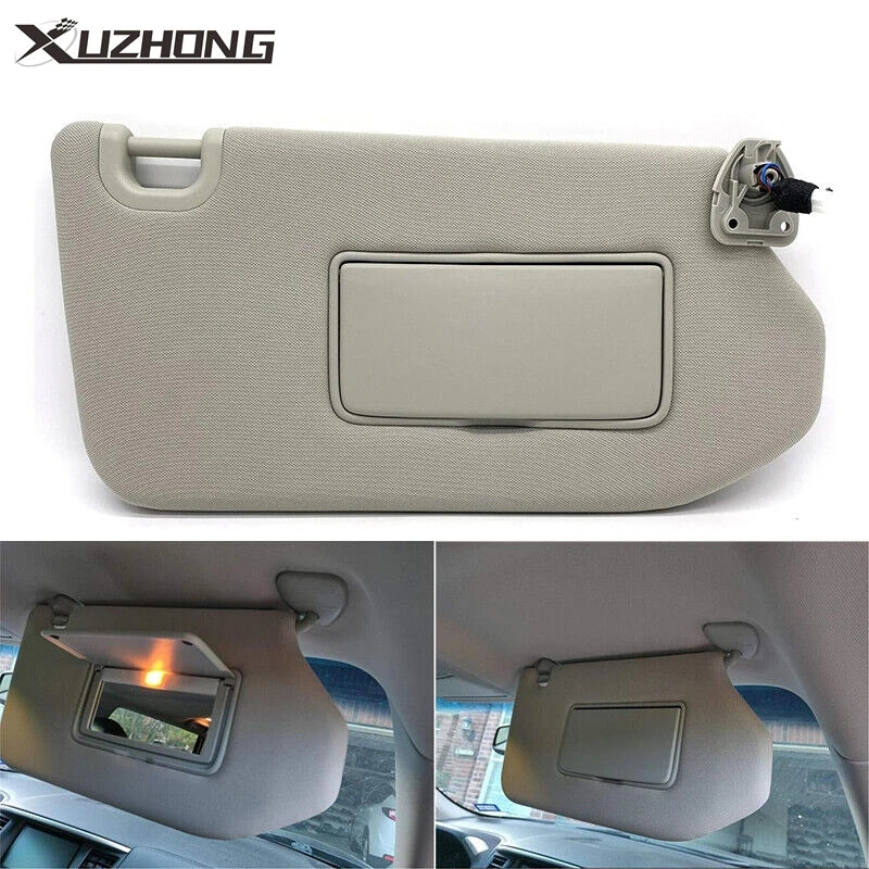 Right Passenger Sun Visor with Lamp for 2013-2018 Nissan Pathfinder QX60 Grey