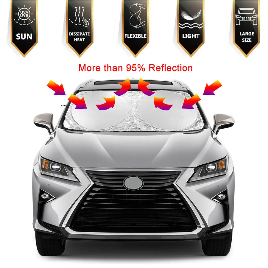 Folding Windshield Sunshade – 150 × 70 or 160 × 86 cm