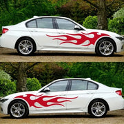 4-Piece Flame Stripe Car Door and Body Decal Set