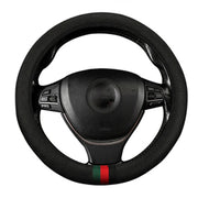 Designer Monogram Steering Wheel Cover With Classic Tricolor Stripe – 37–38 cm