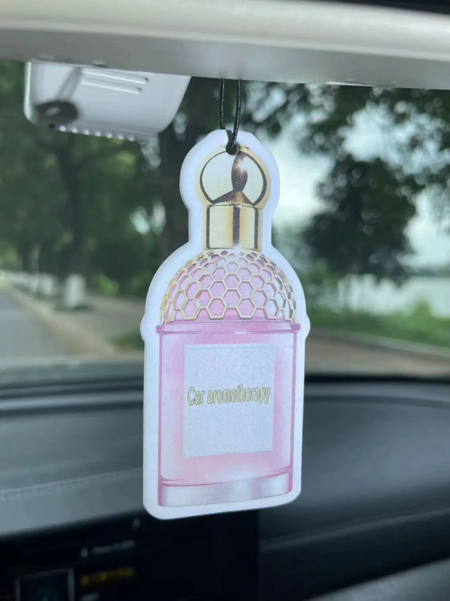 Pink Perfume Bottle Hanging Car Air Freshener