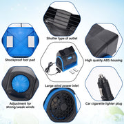 12V Adjustable-speed Car Cooling Fan with Cigarette-lighter Plug
