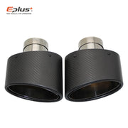 Universal Angled Oval Carbon-Fiber & Stainless Steel Exhaust Tip