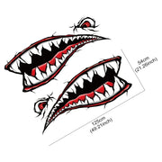 2-Piece Shark Mouth Cartoon Car Sticker Decal Set