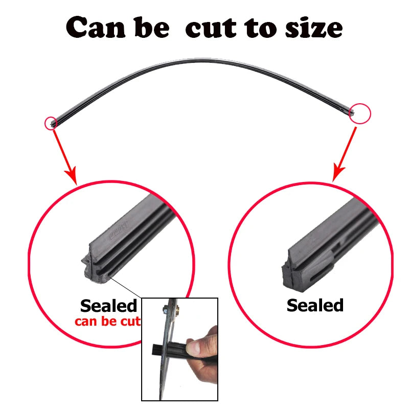 Front Windshield Wiper Blade Refill Set for Hybrid Wiper Blade 14" 16" 18" 20" 22" 24" 26"