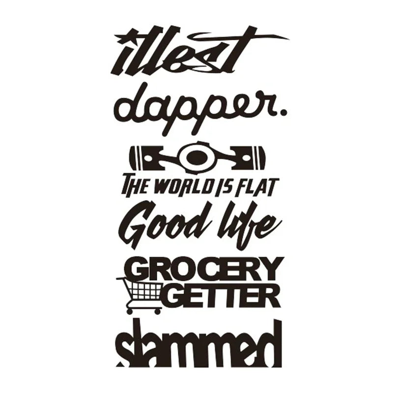 1set JDM Reflective Car Sticker Moto Racing Decor Vinyl Decal