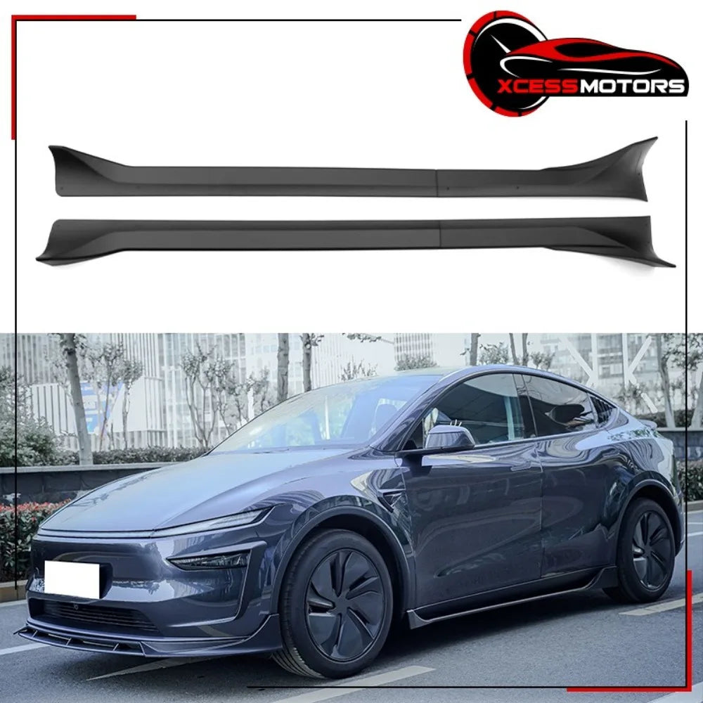 Matte Black Side Skirt Extension Set for 2025–2026 Tesla Model Y