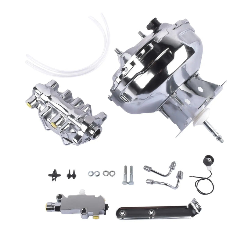 11-Inch Chrome Brake Booster, Master Cylinder & Valve Kit for Chevrolet/GMC 1973-1993