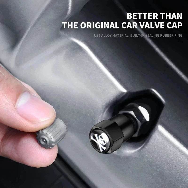 4-Piece Aluminum-Alloy Tire Valve Cap Set