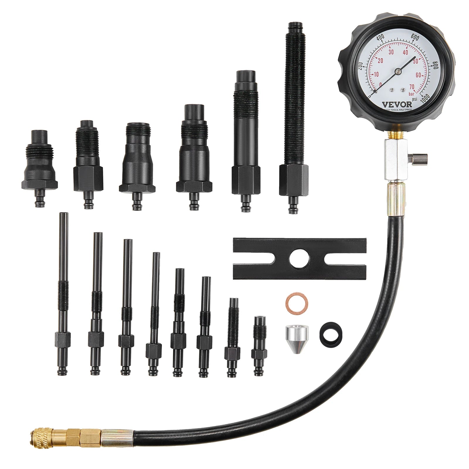 18-Piece Engine Compression Tester Kit for Gasoline or Diesel Engines