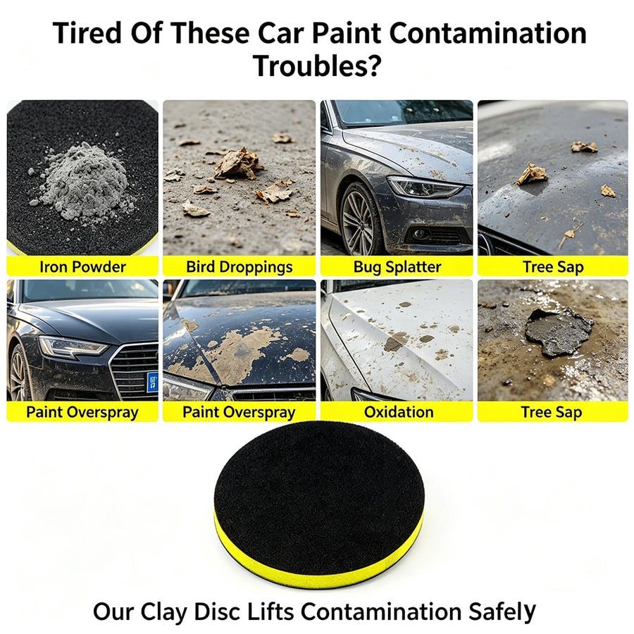 5- & 6-Inch Clay Disc Pads for Car Paint Decontamination
