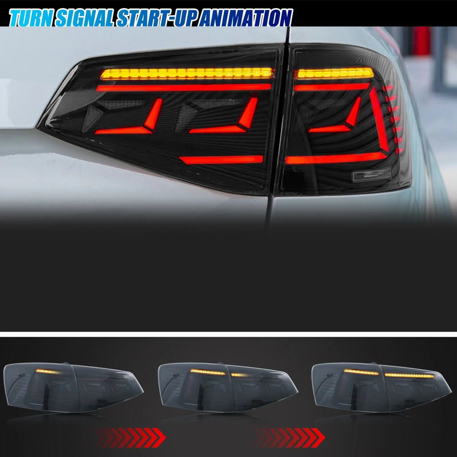 Volkswagen Jetta MK6 LED Tail Light Pair with Sequential Signals – 2015–2018