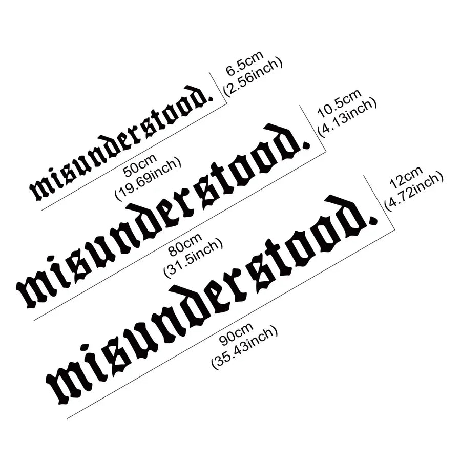 “Misunderstood” Windshield Banner Vinyl Decal – Multiple Sizes
